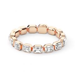 Octagon Tennis Bracelet Clear Crystals Rose Gold Plated