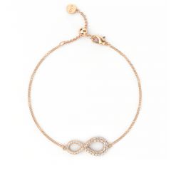 Infinity Pave Bracelet Clear Crystals Rose Gold Plated