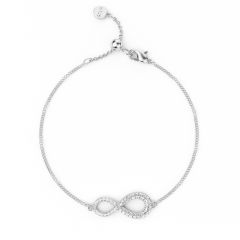 Infinity Pave Bracelet Clear Crystals Rhodium Plated
