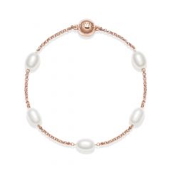 Interlude Small Freshwater Pearl Bracelet Freshwater Pearl Rose Gold Plated