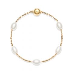 Interlude Small Freshwater Pearl Bracelet Freshwater Pearl Gold Plated