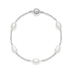 Interlude Small Freshwater Pearl Bracelet Freshwater Pearl Rhodium Plated
