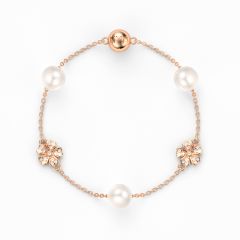 Cherry Blossom Flower Bracelet Freshwater Pearls Rose Gold Plated