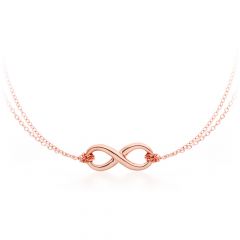 Double Chain Infinity Necklace Rose Gold Plated