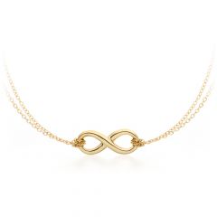 Double Chain Infinity Necklace Gold Plated