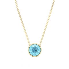 Bella 4 Carat Necklace Aquamarine Crystal Gold Plated