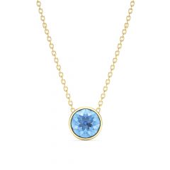 Bella 4 Carat Necklace Light Sapphire Crystal Gold Plated