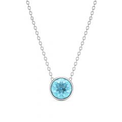 Bella 4 Carat Necklace Aquamarine Crystal Rhodium Plated