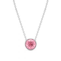 Bella 4 Carat Necklace Light Rose Crystal Rhodium Plated