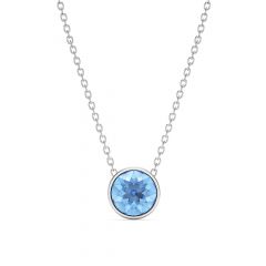 Bella 4 Carat Necklace Light Sapphire Crystal Rhodium Plated