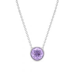 Bella 4 Carat Necklace Violet Crystal Rhodium Plated