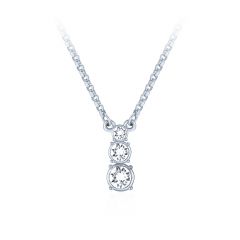 Attract Trilogy Round Pendant with Austrian Crystals Rhodium Plated