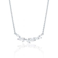 Louison Necklace with CZ Rhodium Plated