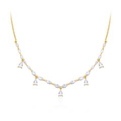Louison Layer Necklace w Cubic Zirconia Gold Plated