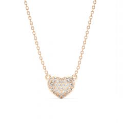 Alana Heart Necklace Clear Crystals Rose Gold Plated