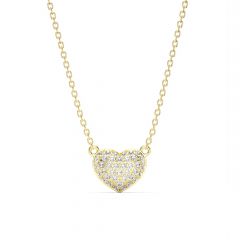 Alana Heart Necklace Clear Crystals Gold Plated