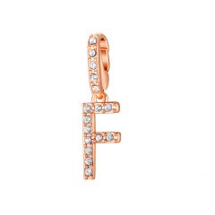 Affinity Charm Letter F with clear Crystals Rose Gold Plated