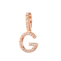Affinity Charm Letter G with clear Crystals Rose Gold Plated