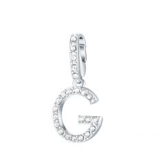 Affinity Charm Letter G with clear Crystals Rhodium Plated