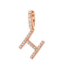Affinity Charm Letter H with clear Crystals Rose Gold Plated