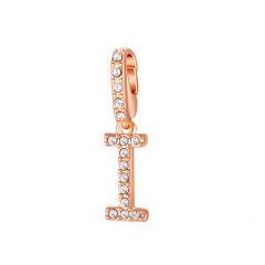 Affinity Charm Letter I with clear Crystals Rose Gold Plated