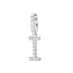 Affinity Charm Letter I with clear Crystals Rhodium Plated