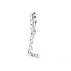 Affinity Charm Letter L with clear Crystals Rhodium Plated