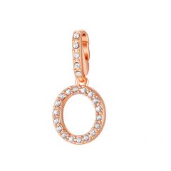 Affinity Charm Letter O with clear Crystals Rose Gold Plated