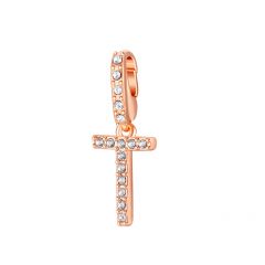 Affinity Charm Letter T with clear Crystals Rose Gold Plated