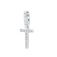 Affinity Charm Letter T with clear Crystals Rhodium Plated