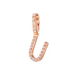 Affinity Charm Letter U with clear Crystals Rose Gold Plated