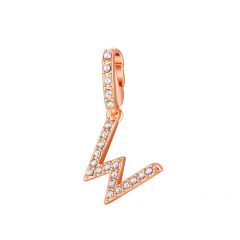 Affinity Charm Letter W with clear Crystals Rose Gold Plated