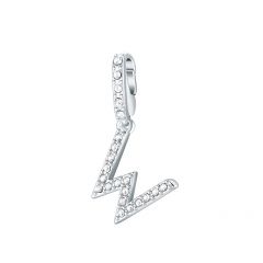 Affinity Charm Letter W with clear Crystals Rhodium Plated