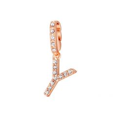 Affinity Charm Letter Y with clear Crystals Rose Gold Plated