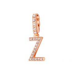 Affinity Charm Letter Z with clear Crystals Rose Gold Plated