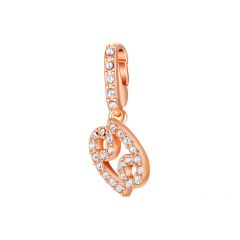 Affinity Charm Cancer Zodiac Sign with clear Crystals Rose Gold Plated