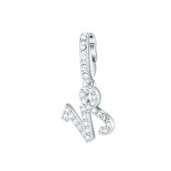 Affinity Charm Capricorn Zodiac Sign with clear Crystals Rhodium Plated