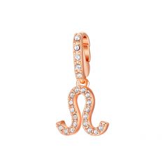 Affinity Charm Leo Zodiac Sign with clear Crystals Rose Gold Plated