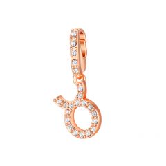 Affinity Charm Taurus Zodiac Sign with clear Crystals Rose Gold Plated