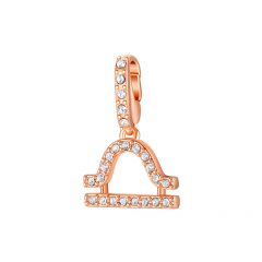 Affinity Charm Libra Zodiac Sign with clear Crystals Rose Gold Plated