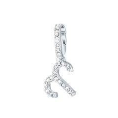 Affinity Charm Aries Zodiac Sign with clear Crystals Rhodium Plated