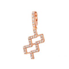 Affinity Charm Aquarius Zodiac Sign with clear Crystals Rose Gold Plated