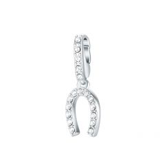 Affinity Horseshoe Charm with clear Crystals Rhodium Plated