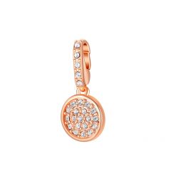 Affinity Pave Circle Charm with clear Crystals Rose Gold Plated