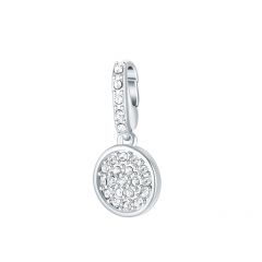 Affinity Pave Circle Charm with clear Crystals Rhodium Plated