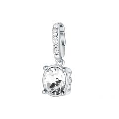Affinity Aries Birthstone Charm with clear Crystals Rhodium Plated