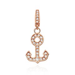 Affinity Anchor Charm with Swarovski Crystals Rose Gold Plated