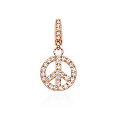 Affinity Peace Charm with Swarovski Crystals Rose Gold Plated
