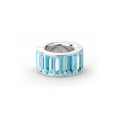 Eternity Magnetic Wine Charm with Aquamarine Crystals Rhodium Plated