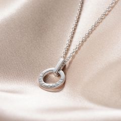 Personalised Metro Single Family Circles Necklace in Sterling Silver